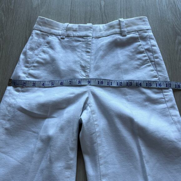 J Crew Carolina Flare Pant In Stretch Linen Blend Womens Size 00 White - Picture 7 of 13